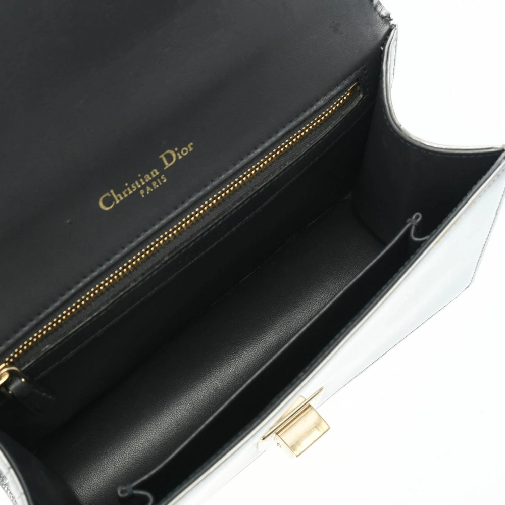 CHRISTIAN DIOR Diorama Chain Shoulder Bag Silver Leather - Picture 9 of 9